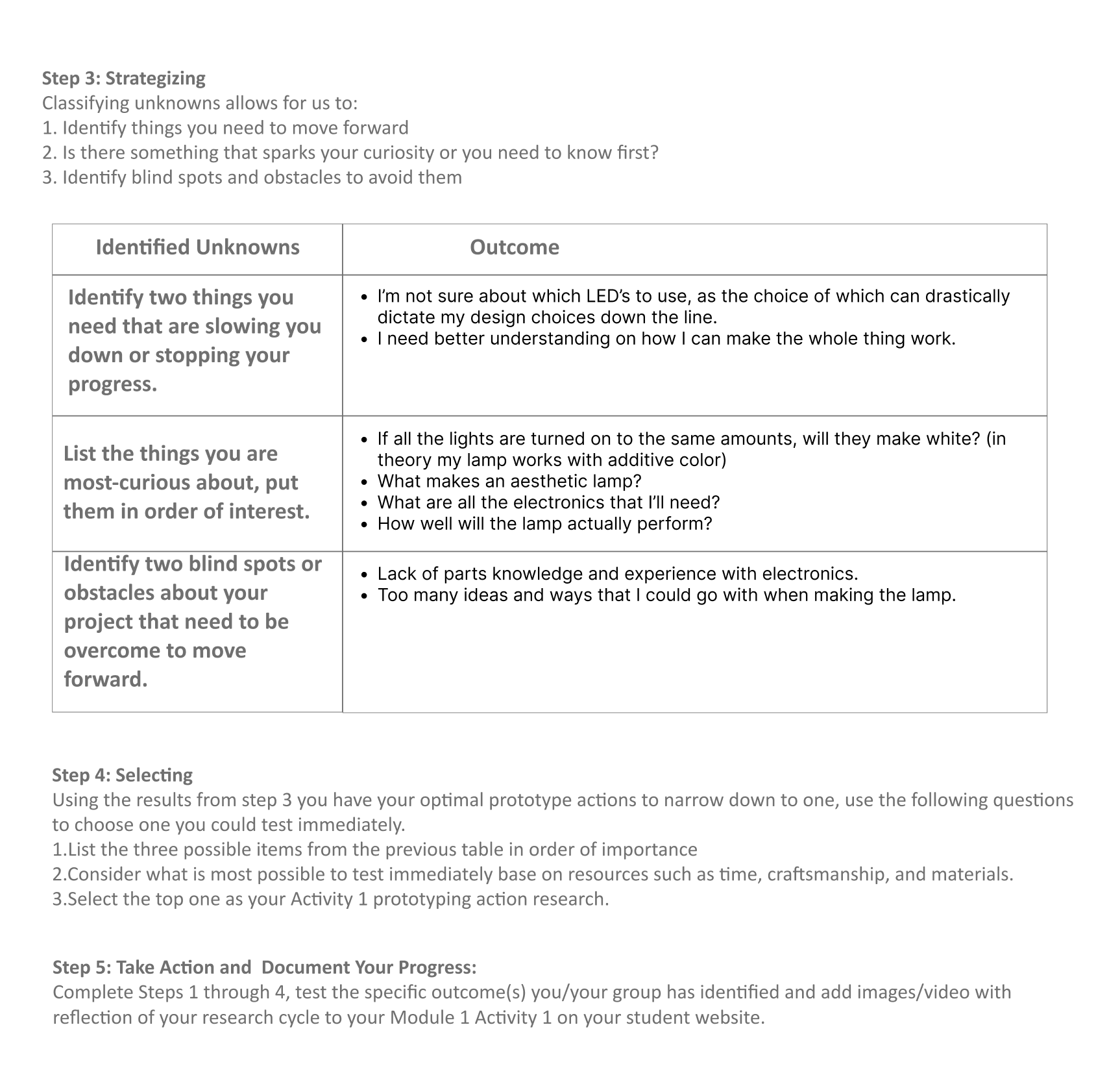 Reseaerch activity 1, step 3.